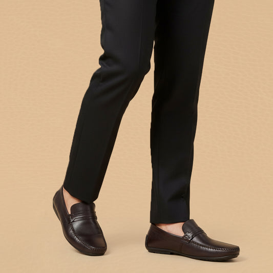 Leather top sider loafer brn-5013