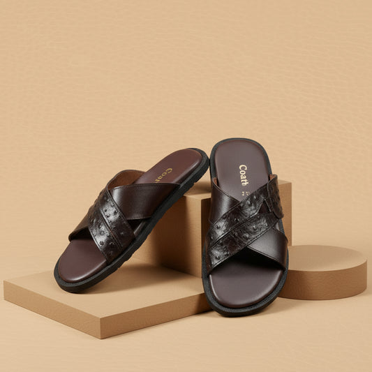 Leather Cross Slipper-3004