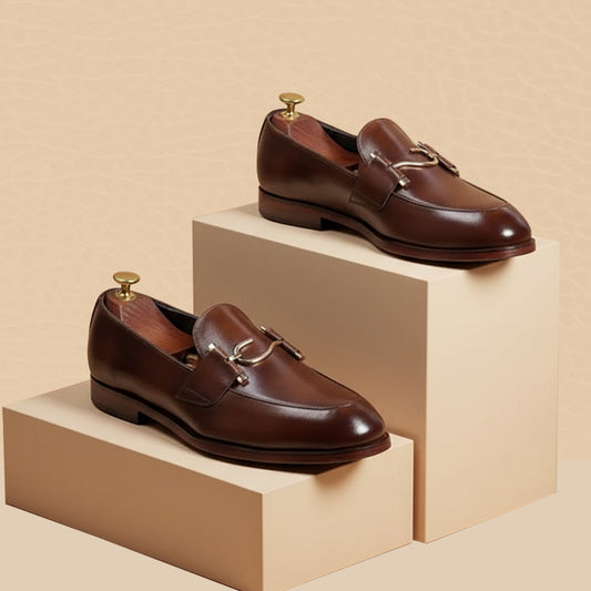 Leather S Buckle Brown-019