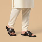 Leather Cross Slipper-3004
