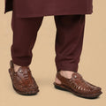 Leather Kolhapuri Sandal Brown-1007