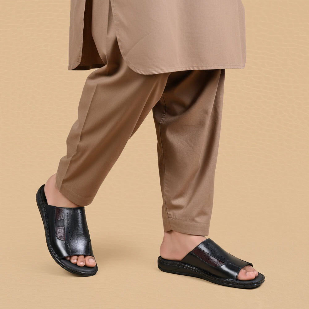 black with mahroon slipper 3012