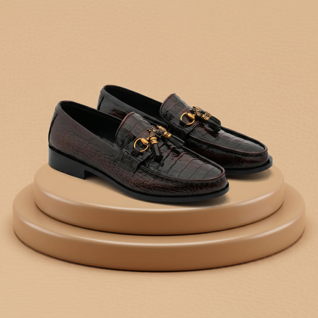leather tussel brown-026