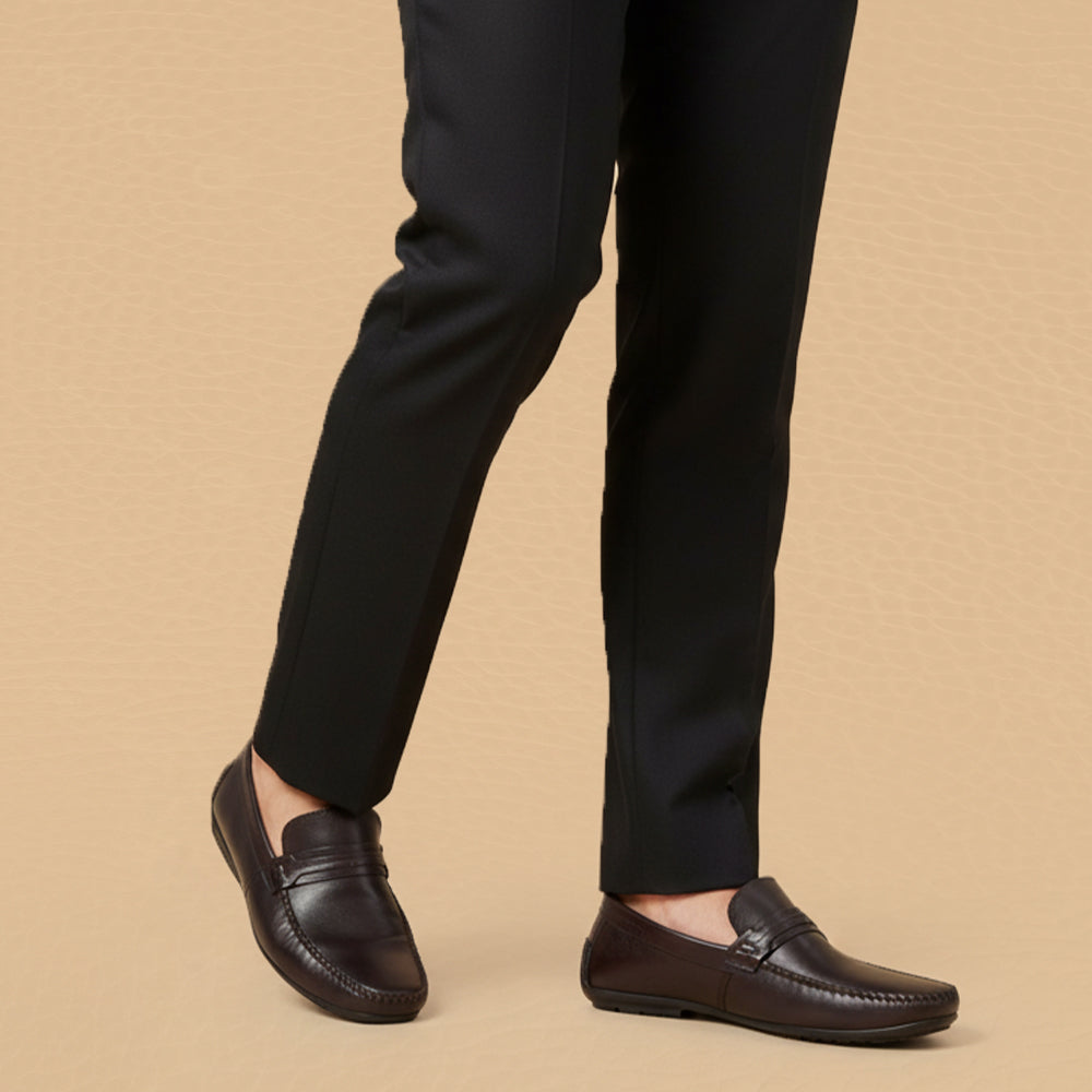 Leather top sider loafer brown-5013