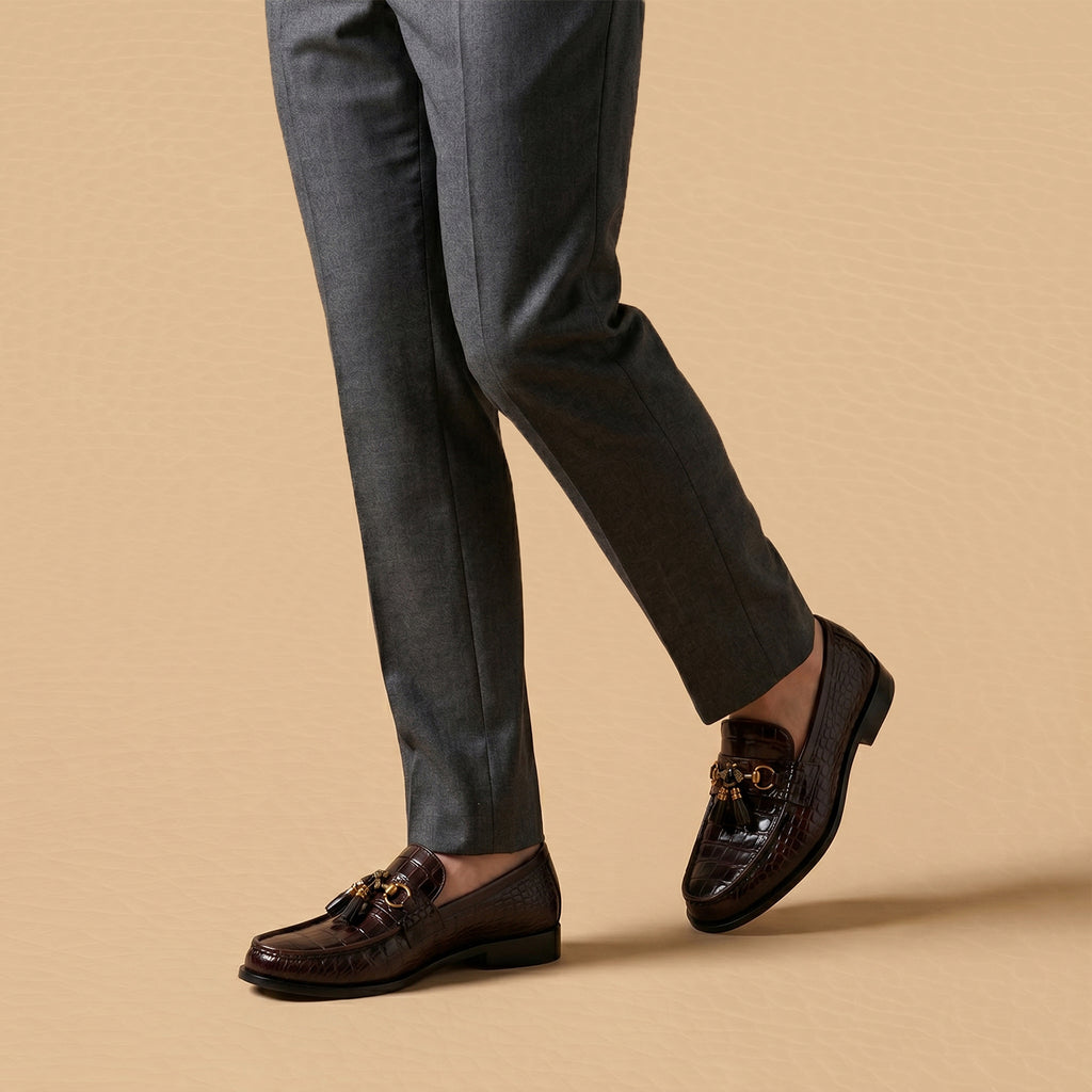 leather tussel brown-026