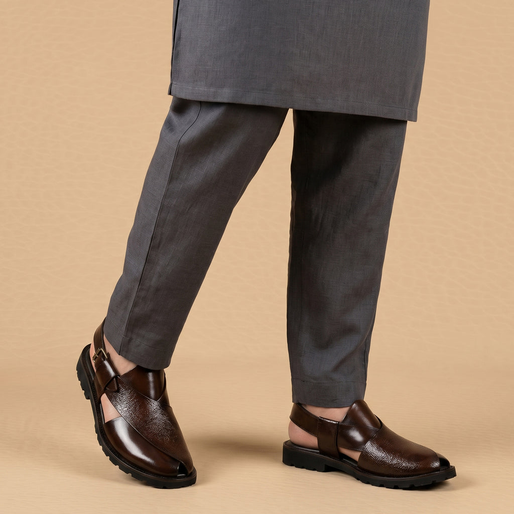 plain with mild leather high sole brown 1013