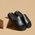 Leather Slipper Black-3009