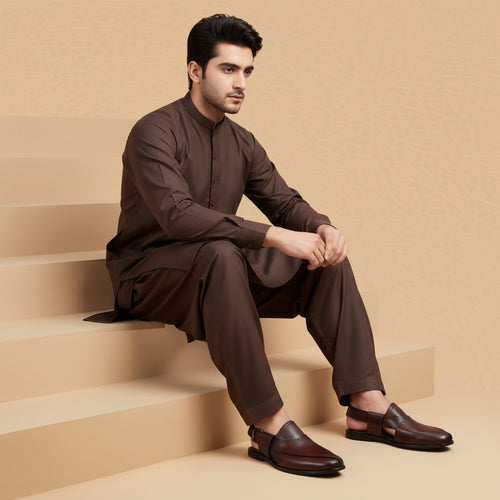 Brogue Peshawari mahroon-1012