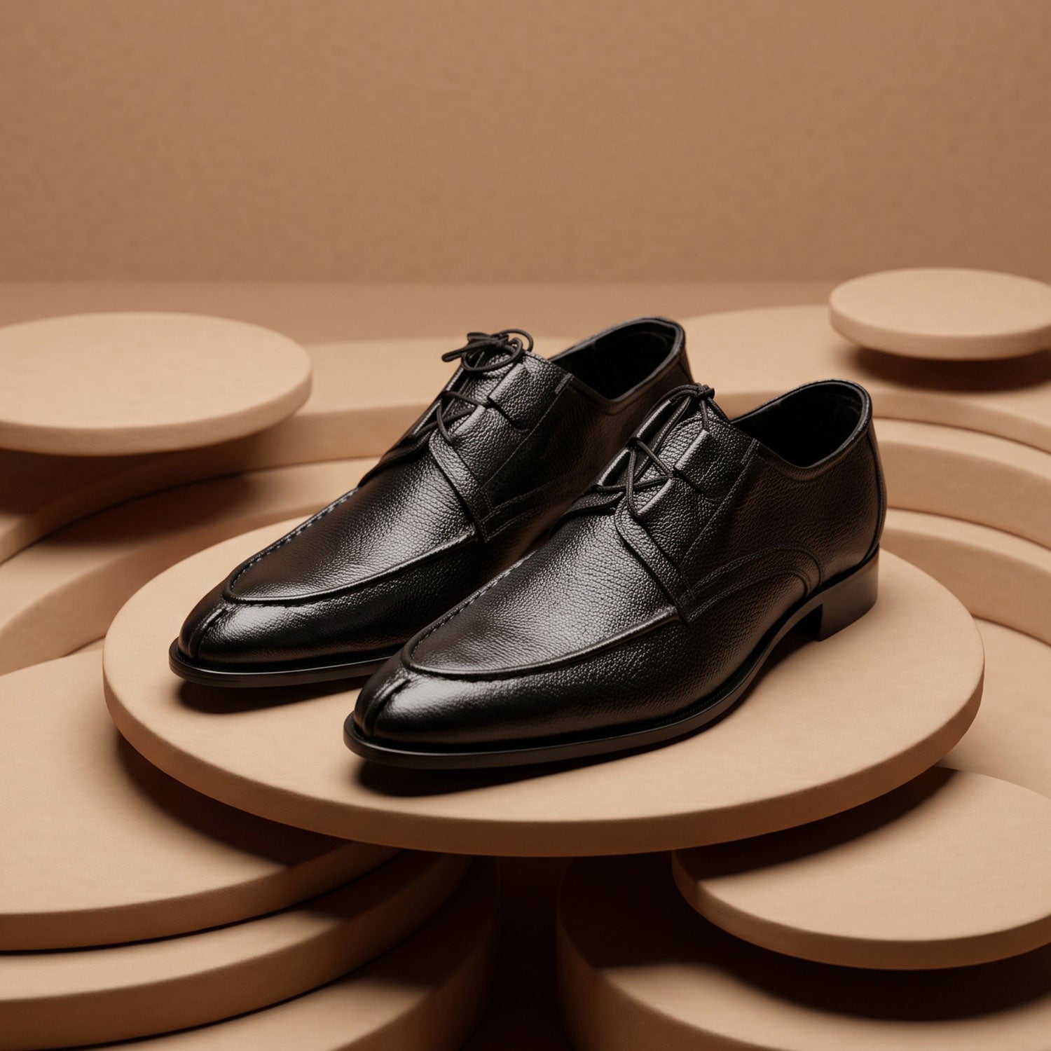 Mild Leather Lace Shoe BLacK-008
