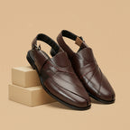 Embosed Peshawari Chappal-BROWN-1009