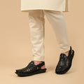 Leather Kolhapuri Sandal Black-1007