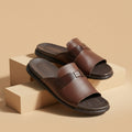 Leather Slipper Brown-3009