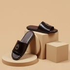 Leather Bilinear Slipper Brown-3001