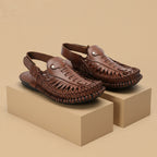 Leather Kolhapuri Sandal Brown-1007