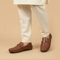 Leather paroi with buckle tan-1162