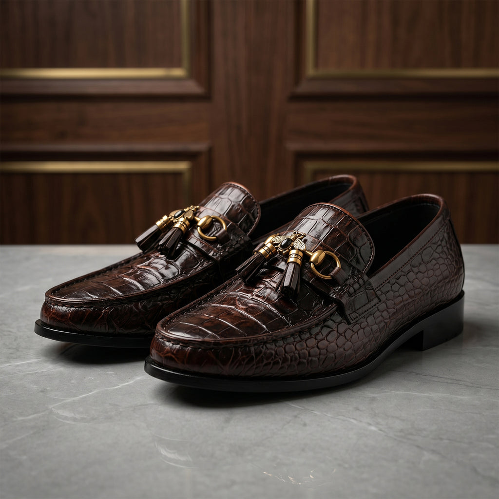 leather tussel brown-026