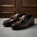 leather tussel brown-026