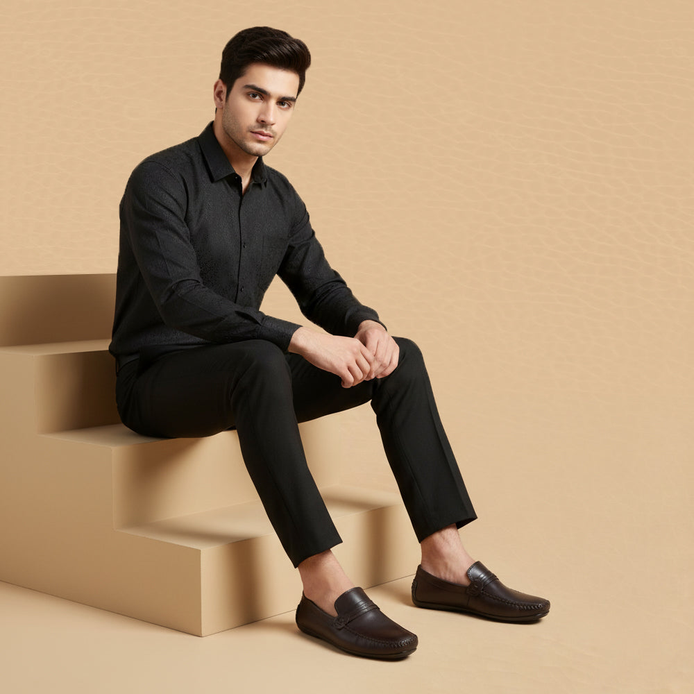 Leather top sider loafer brown-5013
