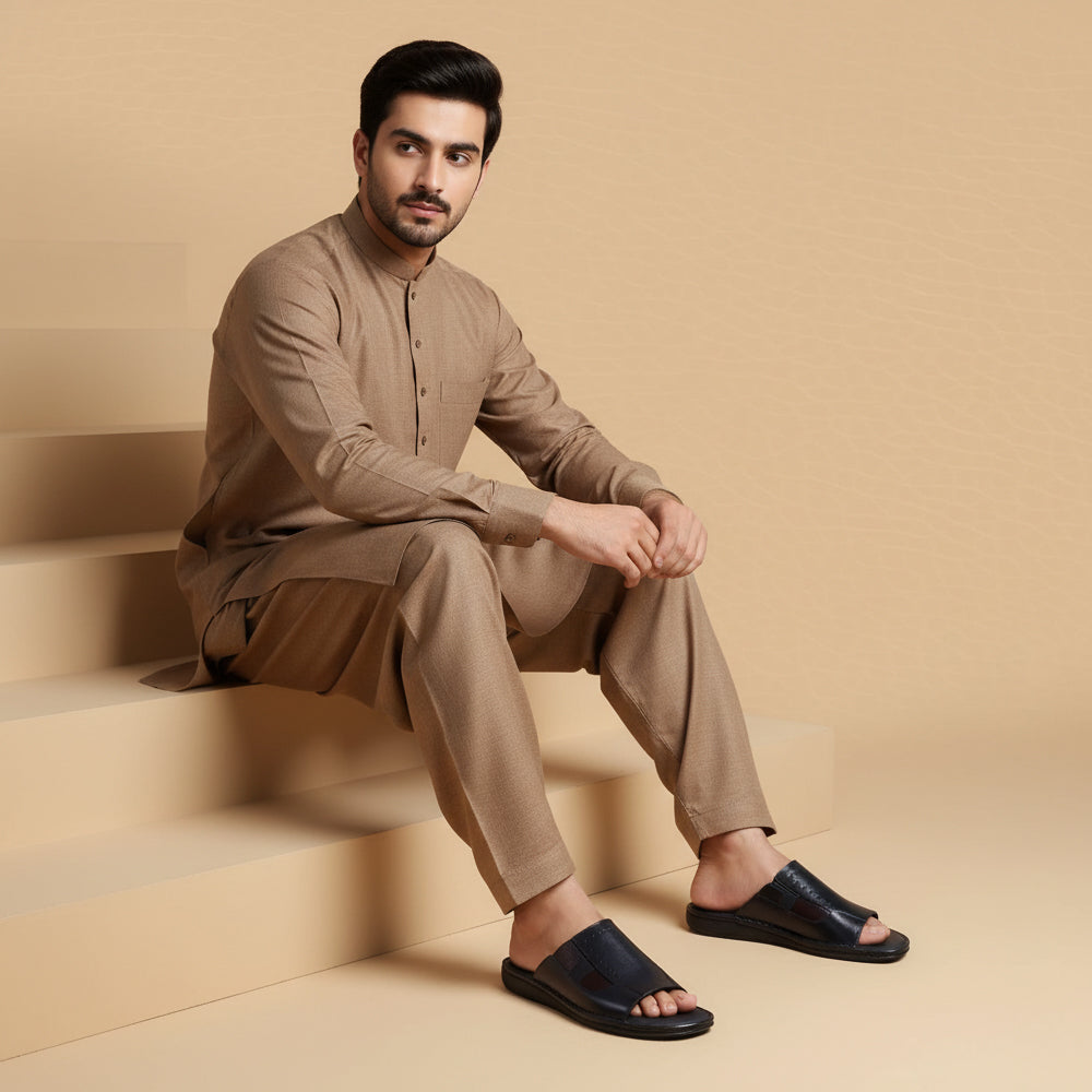 black with mahroon slipper 3012
