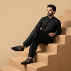 Elegant Cut leather sole Black-1006