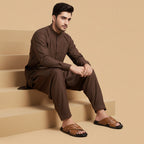 Leather Casual Slipper Tan-3005