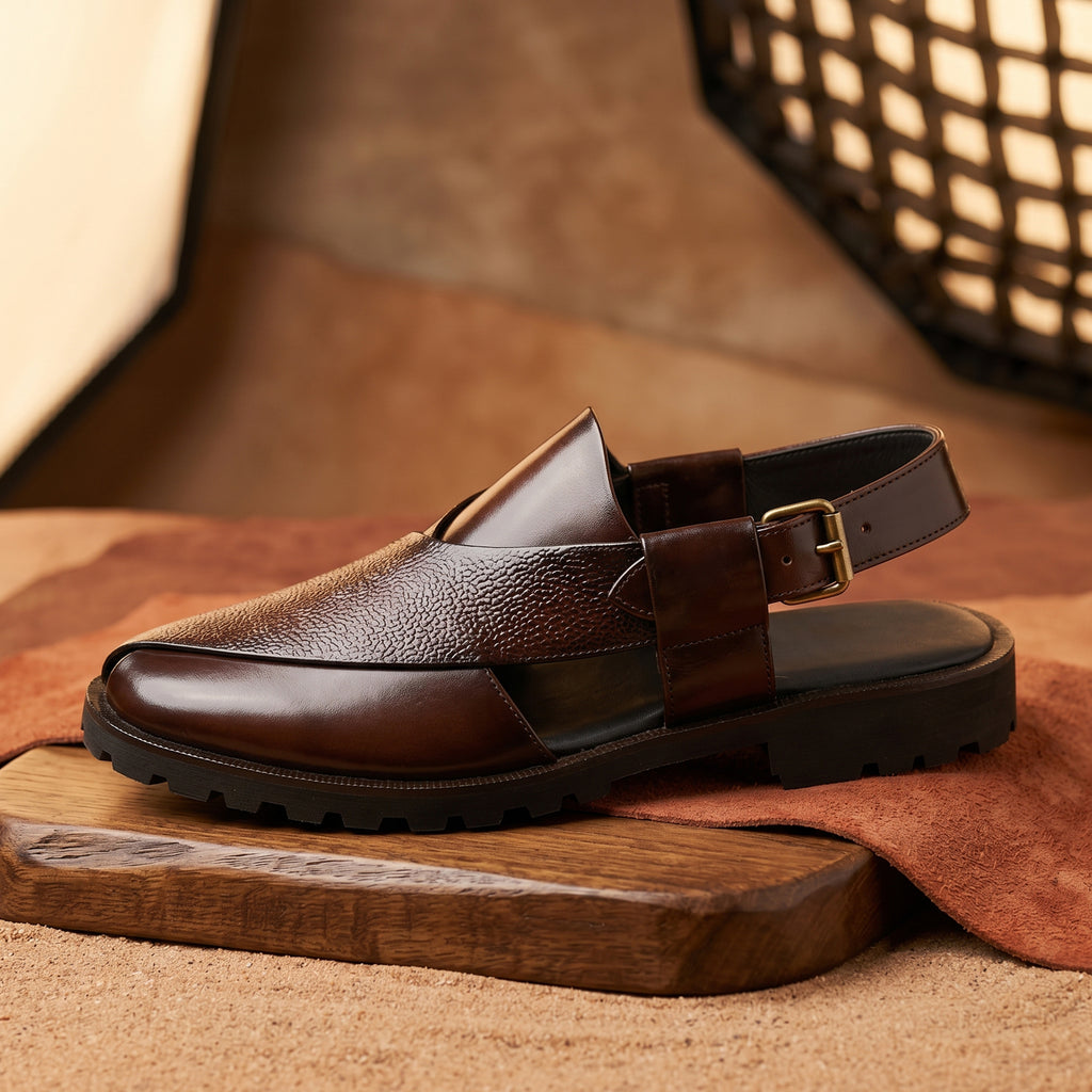 plain with mild leather high sole brown 1013