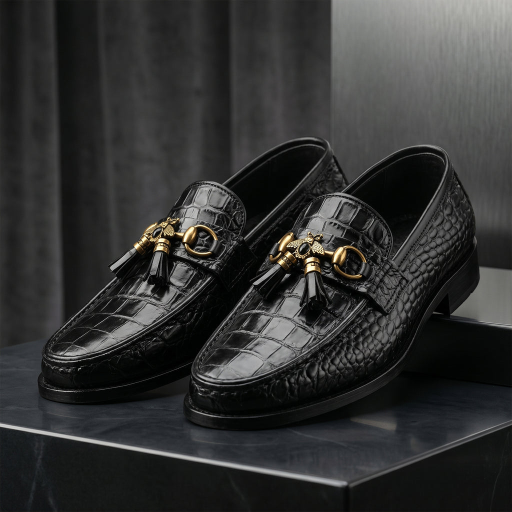 leather tussel black-026