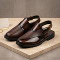 plain with mild leather high sole brown 1013