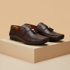 Leather tassel brown-5011