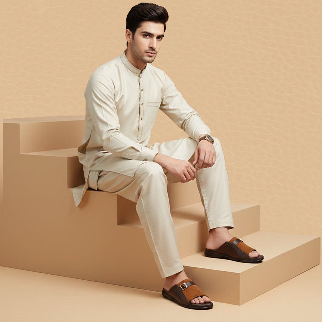Slipper brown with Suede 3006