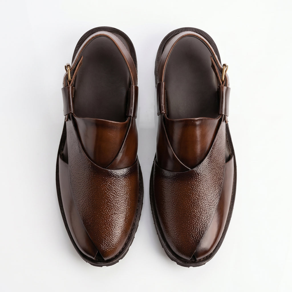 plain with mild leather high sole brown 1013
