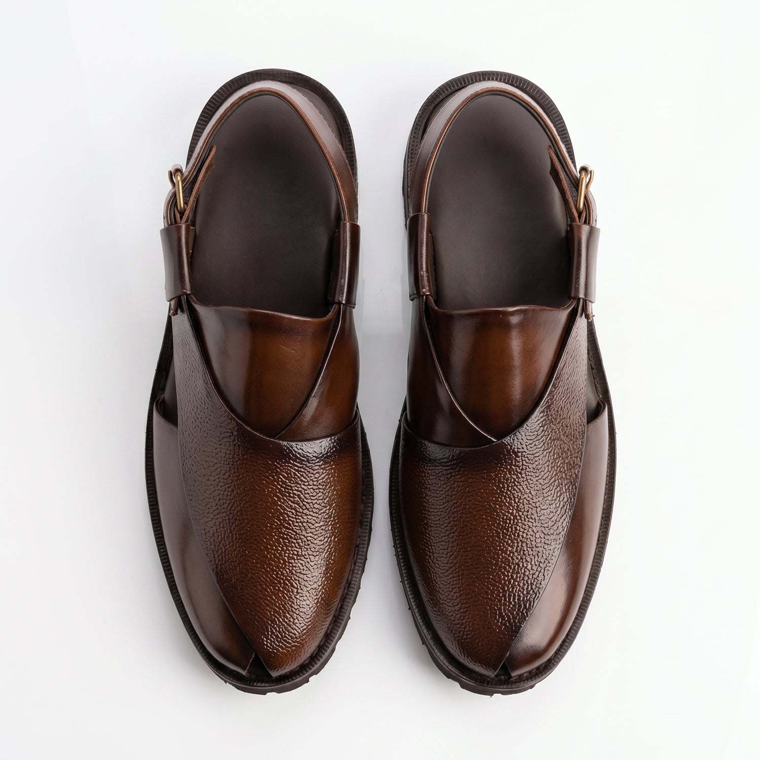 plain with mild leather high sole brown 1013