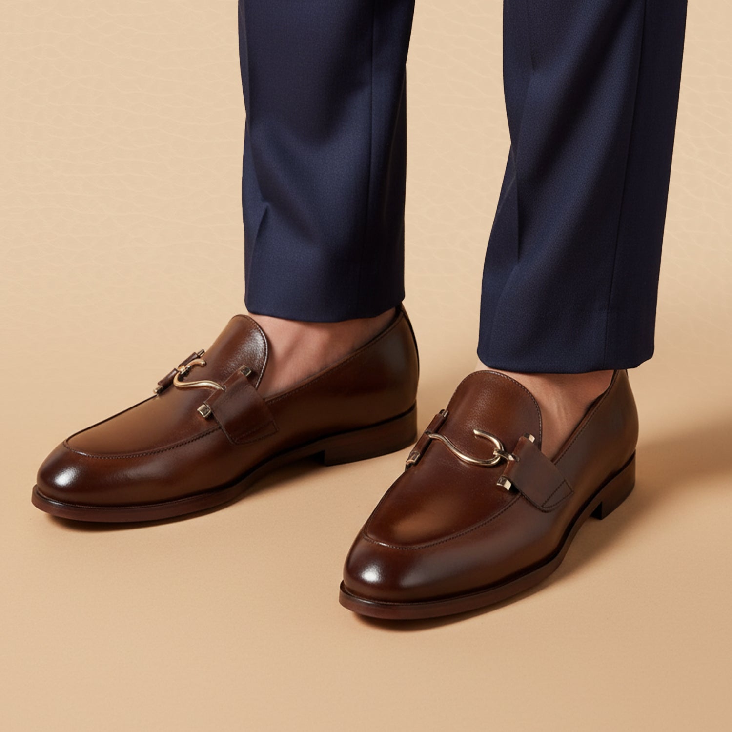 Leather S Buckle Brown-019