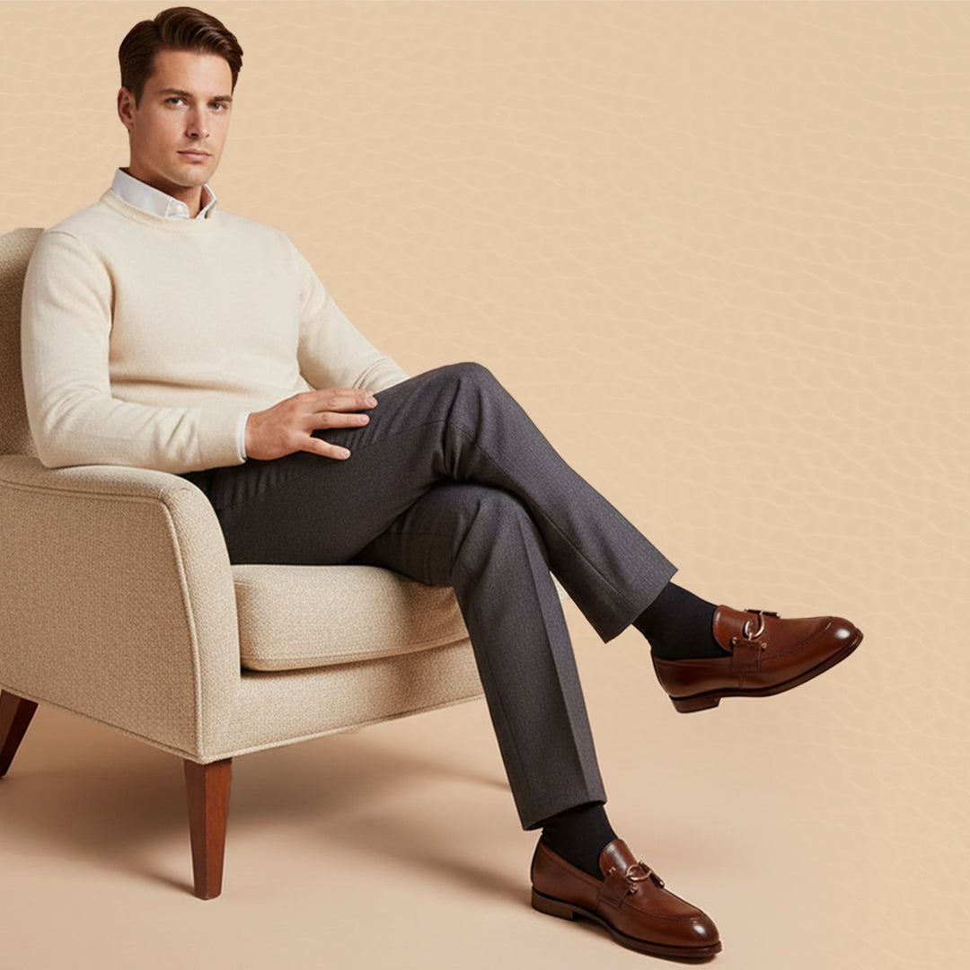 Leather S Buckle Brown-019