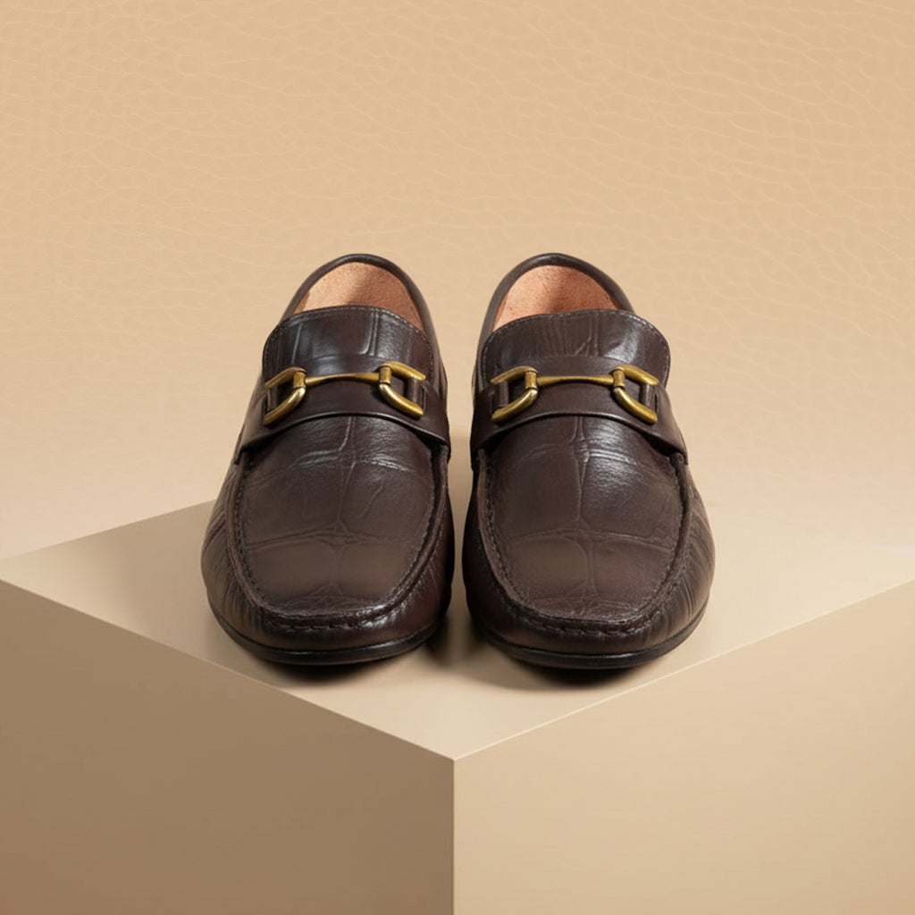 leather Loafers-BROWN-5017