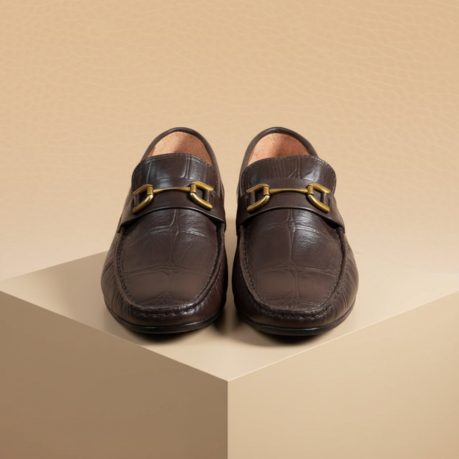 leather Loafers-BROWN-5017