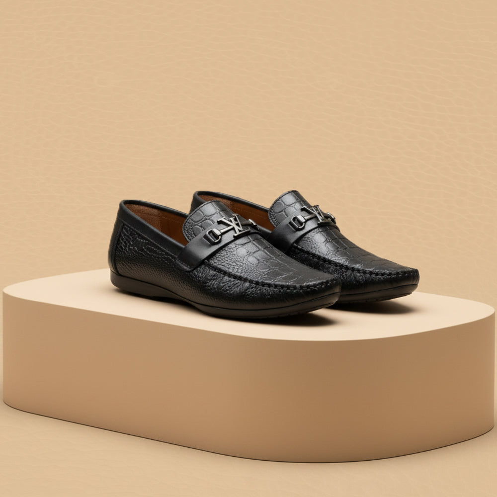 Brown CrocodileBuckle loafer-5024