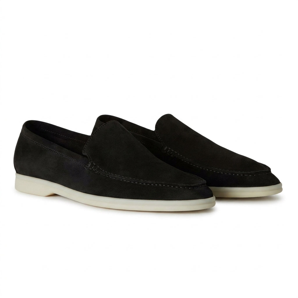 Summer Walk Suede Leather Loafer Black 4001