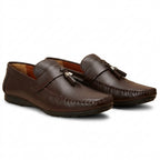 Leather tassel brown-5011