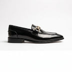 Leather Horsebit Loafers-black-030