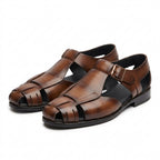 Elegant Cut Leather sole Brown-1006