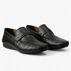 Leather top sider loafer black-5013