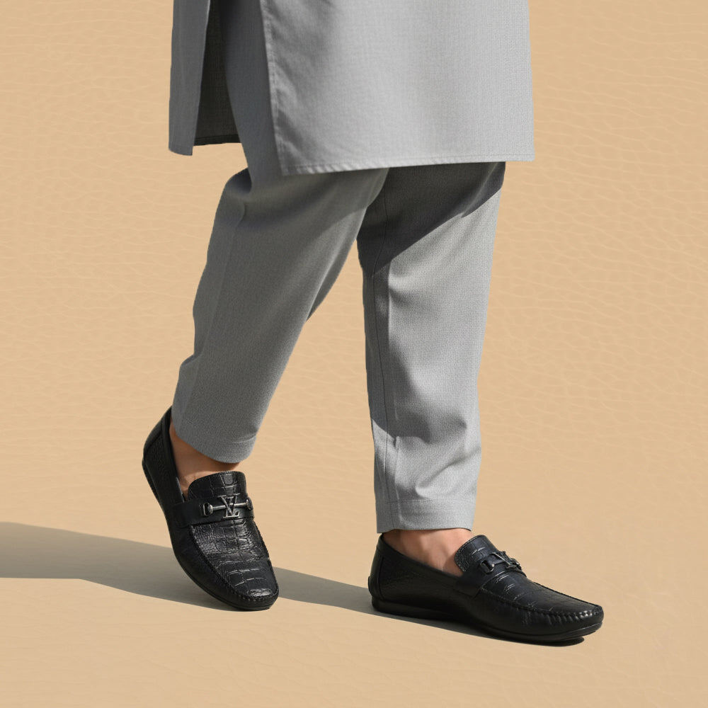 Brown CrocodileBuckle loafer-5024