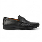 Leather top sider loafer black-5013