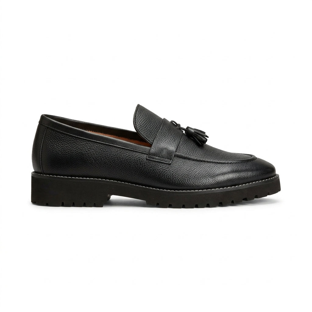 Leather Chunky Tassel blk-018