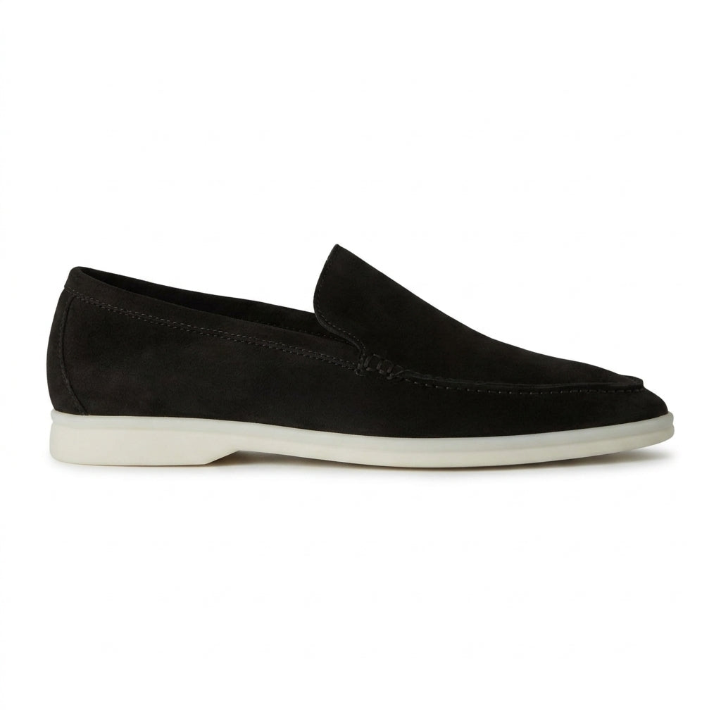 Summer Walk Suede Leather Loafer Black 4001