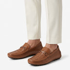 Leather paroi with buckle tan-1162