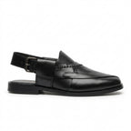 Embosed Peshawari Chappal-BLACK-1009