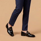 Leather Horsebit Loafers-black-030