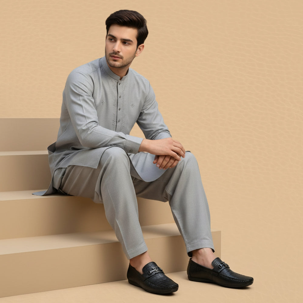 Brown CrocodileBuckle loafer-5024
